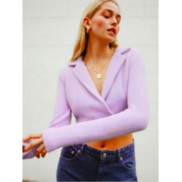 Zara Eyelash Crop Blazer Sweater - Picture 4 of 12